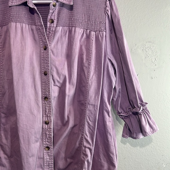 Free People Vanessa Denim Tunic Dress Light Purple Lilac Size S Oversized - Picture 2 of 4